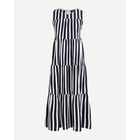 J Crew Tiered tank dress in stripe women's size XL NEW WITH TAGS - Picture 1 of 7